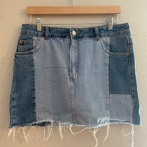 Top Shop Denim Patch Skirt
